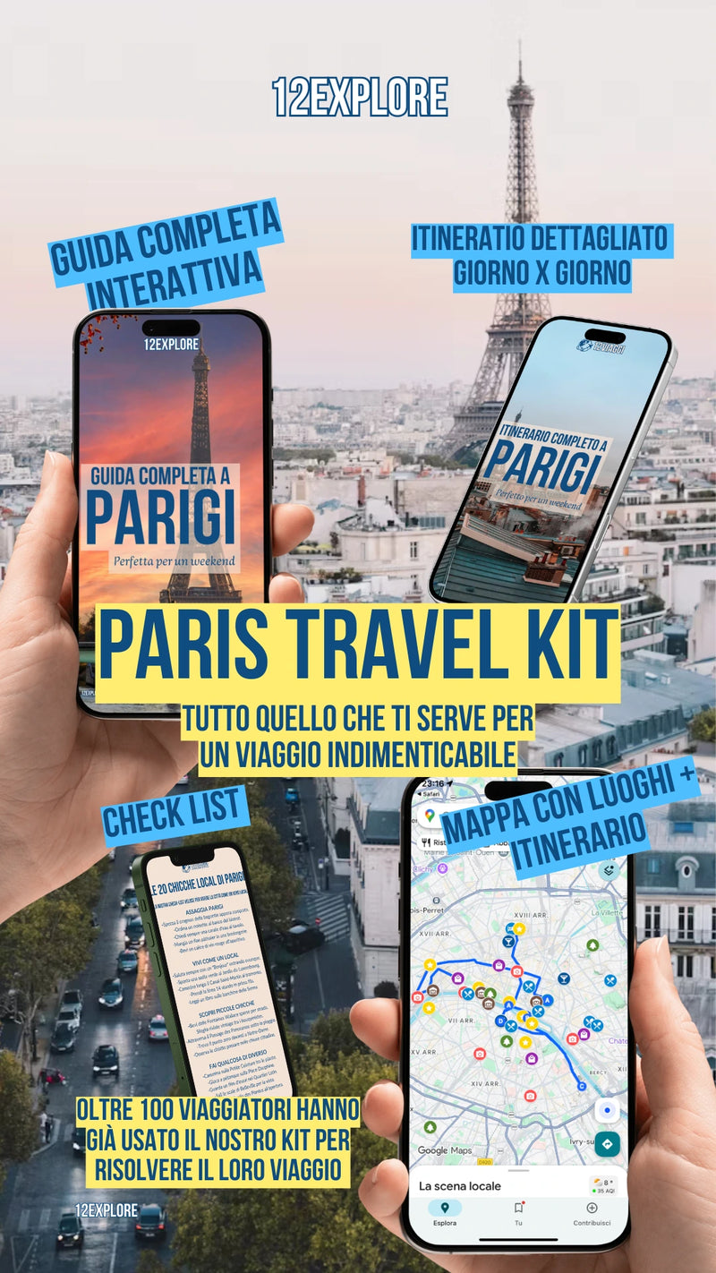 PARIS TRAVEL KIT: Il Pacchetto Completo (Guida + Mappa + Itinerario + check-list)